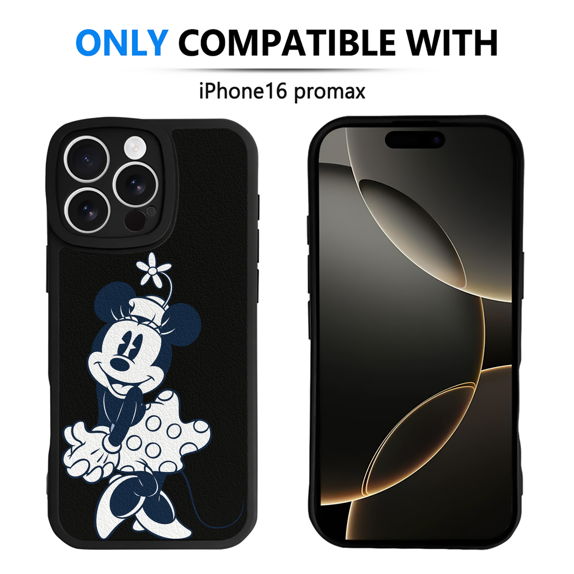 （画像用） ミッキーマウス Mickey Mouse 【iPhone 16シリーズ対応】シリコンスマホケース（レザー調） 材質：シリコン